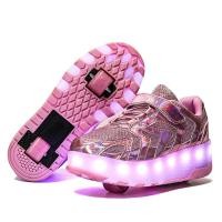 ราคา รองเท้าสเก็ต 2 ล้อ Roller Shoe for kid มีสวิตปิด เปิดไฟ รองเท้ามีล้อ มี 4 สี (11739267297)