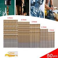 ราคา ชุดดอกสว่าน 50 ชิ้น ชุดดอกสว่านขนาดเล็ก ไฮสปีด HSS เคลือบไทเทเนี่ยม ขนาด 1 3 mm เจาะเหล็ก เจาะไม้ ใช้กับ สว่านไร้สาย สว่ (23767533343)