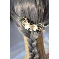 ราคา พร้อมส่ง หวีเสียบผมตกแต่งผม kasalongหวีเสียบแบบดอกไม้แห้งผสมดอกไม้ประดิษฐ์สีโทนละมุน (18583170091)