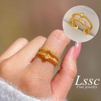 ราคา แหวนเพชร ฝังเพชรแฟชั่นสีทองสไตล์เกาหลีสําหรับผู้หญิง ประดับโบว์ สามารถปรับขนาดได้ (18814198405)