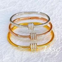 ราคา ประดับเพชร กําไลข้อมือ กําไลสแตนเลสแท้ แฟชั่นเพชรชุด สำหรับผู้หญิง มีสีทอง สีเงิน สีโรสโกลด์ (22236794358)