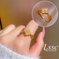 ราคา แหวน รูปดอกไม้ แหวนนิ้วชี้ สีทอง เครื่องประดับ แหวนสําหรับผู้หญิง ปรับขนาดได้ (19003489319)