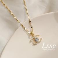 ราคา สร้อยคอตัวอักษร c เพชร สร้อยคอสแตนเลสแท้ สร้อยคอผู้หญิงชุบทอง 18k เครื่องประดับสตรีสุดหรู (11416328488)