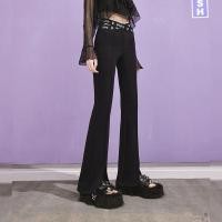 ราคา Playboy UNIFREE slit slightly flared trousers drape high waist tight black trousers กางเกงเอวสูง เดฟดำเฮลโหลวคิตตี้ (14497356966)