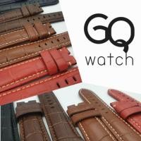 ราคา GQ watch สายนาฬิกา 22 MM สายหนัง Luxury หนังแท้ ระดับหรู ดูผู้ดี ไม่ซ้ำใคร ลายจระเข้ wristwatch strap genuine leather (5132571111)