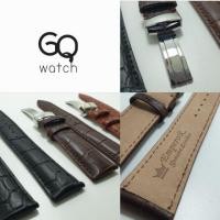ราคา GQ watch สายนาฬิกา บานพับ สายหนังแท้ ลายจระเข้ สไตล์นาฬิกาแพง สวยคลาสสิค wristwatch strap genuine leather seiko (2834743142)