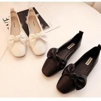 ราคา Bow Knot ตกแต่งรองเท้าผู้หญิงส้นเตี้ยด้วยหนังแท้นุ่มพิเศษ (23457823699)