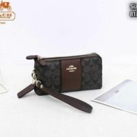 ราคา พร้อมส่ง กระเป๋าคล้องมือ coach งาน 2 ซิป ขนาด 8 นิ้ว wallet bag (7337652638)