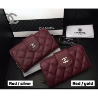ราคา กระเป๋าสตางค์ ซิปรอบ กระเป๋าสตางค์ใบกลาง หนังแลมป์ อะไหล่ทอง อะไหล่เงิน chanel (2163324987)