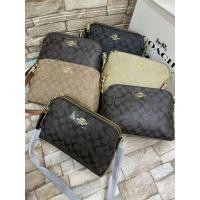 ราคา กระเป๋าสะพาย COACH สองซิป พร้อมซิปหลัง และสายสะพายปรับความยาวได้ coach crossbody โค้ช ใส่กระเป๋าสตางค์ใบยาวได้ (2077946599)