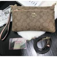 ราคา กระเป๋าสะพายข้าง 2 ซิป new collection coach ขนาด 9 นิ้ว สูง 6 5 นิ้ว crossbody (7978273279)