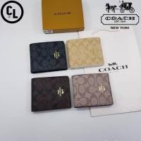 ราคา กระเป๋าสตางค์ Coach ผู้ชาย ขนาด 4 5 นิ้ว ปั้มทุกจุด (13110693117)