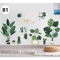 ราคา Wallpaperสติกเกอร์ ลายใบไม้สีเขียว สไตล์นอร์ดิก สำหรับติดตกแต่งสติ๊กเกอร์ติดผนังตกแต่งห้อง B (10505237991)