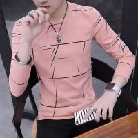ราคา TS MEN เสื้อยืดแขนยาว เสื้อผ้าแฟชั่นชาย เสื้อแขนยาว สีขาว สีดำ สีชมพู รุ่น 0036 (1608894927)