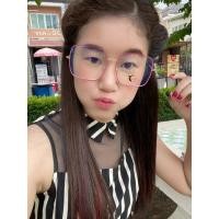 ราคา แว่นกรองแสง แว่นกรองแสงสีฟ้า แว่นถนอมสายตา ราคาถูกมาก ทรงสี่เหลี่ยม สี่ชมพูเข้ม แถมฟรี ซองใส่แว่น ผ้าเช็ดเลนส์ (5153349640)