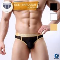 ราคา M L XL กางเกงในชายซีทรูขอบทอง MANVENBECK Gold Brief See Through ผ้าซีทรู ของทองนิ่ม ใส่สบาย ระบายอากาศ ไม่อับชื้น (3621916427)