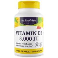 ราคา วิตามินดี3 Healthy Origins Vitamin D3 5000 IU 120 Softgels (19082340828)