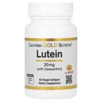 ราคา ลูทีน ซีแซนทีน California Gold Nutrition Lutein with Zeaxanthin 20 mg 60 Veggie Softgels (24628552634)