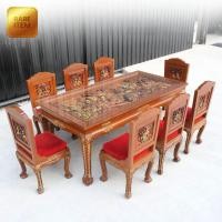 ราคา เซ็ตโต๊ะอาหารไม้สัก 8 ที่นั่ง แกะสลักลายรามเกียรติ์ เก้าอี้ 8 ตัว (23682547743)