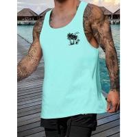 ราคา เสื้อยืดแขนกุด พิมพ์ลายต้นมะพร้าว เหมาะกับเดินชายหาด แฟชั่นฤดูร้อน สําหรับผู้ชาย วัยรุ่น มีสีขาว สีเขียวมิ้นท์ (25871688310)