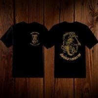 ราคา แขนสั้นย้อนยุคเสื้อยืดหน้ายันต์ตุ๊กตาหลังหนุมานหลวงพ่อกวย (18791003998)