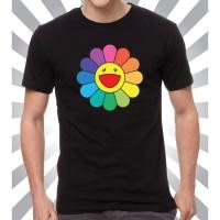 ราคา เสื้อยืดแขนสั้นTOP CT เสื้อยืดผู้ชาย ลายดอกไม้ มุราคามิ ดอกไม้สีรุ้ง Murakami Flower Rainbow เสื้อยืดแฟชั่น เสื้อยืดคอกล (22643554844)
