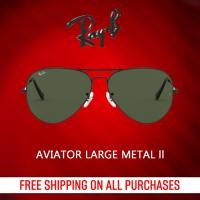ราคา เปิดตัวผลิตภัณฑ์ใหม่ Ray B Aviator Large Metal II RB3026 L2821 แว่นกันแดด size 62mm For men (25408609289)