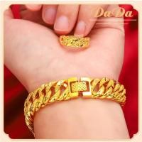 ราคา สร้อยข้อมืออิตาลี 18K ของแท้ 18K Saudi สร้อยข้อมือทอง เคลือบด้าน หัวเข็มขัดขนาดใหญ่ เครื่องประดับสําหรับผู้ชาย (25926087193)
