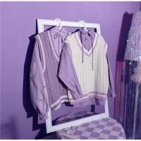 ราคา เสื้อกันหนาวสีม่วงพร้อมเสื้อถัก (22151992109)