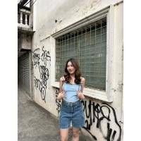 ราคา A09 กางเกงยีนส์ขาสั้น เอว สูง คาร์โก้ ยีนส์ ส โนว์ ผ้าไม่ยืด มีไซส์S 2xl OnTheWay Jeans (24360004249)