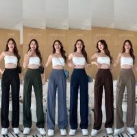 ราคา A15 กางเกงขากระบอกกลาง เอวสูง ขอบเอวกว้างเก็บพุง แต่งจีบ2จีบ ซิปหลัง (25910973855)