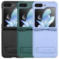 ราคา ส่งใน NILLKIN Qin เคสฝาพับ Samsung Z Flip 5 Flip5 ZFlip5 เคสแบบตั้ง เคสหนัง Leather Case for Samsung Z Flip 5 (16398645438)