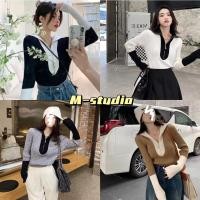 ราคา Maze พร้อมส่ง เสื้อไหมพรมแต่งกุ้นขอบซิปหน้า แขนยาวไหมพรมเนื้อนุ่มสบายๆ 6390 (23775223173)