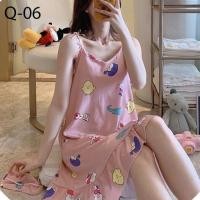 ราคา Q 01 10 ส่งไวจากไทย ชุดนอนผ้าคอตตอนลายการ์ตูน ชุดนอนกระโปรง สายเดี่ยว ชุดนอนแฟชั่นสไตล์เกาหลี (16687955760)