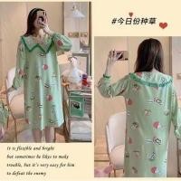 ราคา ชุดนอนผู้หญิง ลายใหม่ กระโปรงเเขนยาวลายน่ารัก ผ้าcotton พร้อมส่งผ้าถุงให้ มีไซส์ M 2XL พร้อมส่ง รุ่น198 (7952239258)