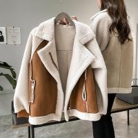 ราคา Jacketหนังนิ่ม โค้ทหนังชามัวร์บุขนแกะ (24662678572)
