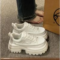 ราคา รองเท้าส้นตึก รองเท้าผ้าใบผู้หญิง สูง6cm size 35 40 รองเท้าแพลตฟอร์มแฟชั่นสตรี เบา นุ่ม ใส่สบาย (22782342351)