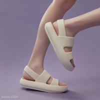 ราคา รองเท้าแตะผู้หญิง พื้นหนา รองเท้าแตะรัดส้น 2สาย น้ำหนักเบาสบาย ไม่ลื่น สไตล์เกาหลี (20713760137)