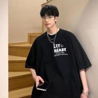 ราคา 801เสื้อยืดคู่รักฤดูร้อนสำหรับผู้ชายและผู้หญิง เสื้อทรงครึ่งแขนยาว สไตล์ฮ่องกง (21575633808)