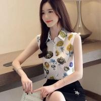 ราคา เสื้อเชิ้ตแขนกุด ผ้าชีฟอง ทรงหลวม ลายดอกไม้ แฟชั่นฤดูร้อน สไตล์เกาหลี (25305806091)