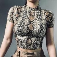 ราคา เสื้อยืด คอสูง เข้ารูป พิมพ์ลายงู เซ็กซี่ สําหรับผู้หญิง (18150175384)
