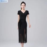 ราคา Qsuccua ชุดเดรสเต้นรําละติน คอวี แขนสั้น ผ่าข้าง สําหรับผู้ใหญ่ (23354421572)