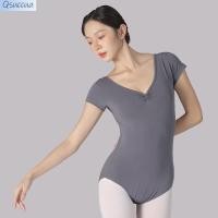 ราคา Qsuccua ชุดจั๊มสูท คอวี แขนสั้น เหมาะกับยิมนาสติก บัลเล่ต์ สําหรับผู้ใหญ่ (23049608598)