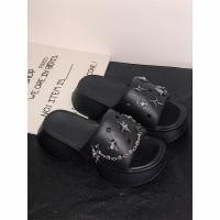 ราคา ขายดี รองเท้าแตะแพลตฟอร์ม แต่งหมุดโซ่ กันลื่น สําหรับผู้หญิง (25867082089)