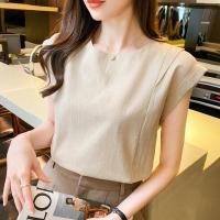ราคา พร้อมส่ง เสื้อแขนกุด คอกลม ผ้าฝ้าย และผ้าลินิน ทรงหลวม สไตล์เกาหลี (22087993894)
