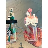 ราคา Starbucks Green Apron Cute Rabbit Fox Tiger Cup ถ ้ วยแก ้ วคู ่ ทนความร ้ อนถ ้ วยฟางความจุขนาดใหญ ่ ถ ้ วยน ้ ํา (25478536056)