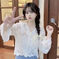 ราคา พร้อมส่ง เสื้อไหมพรมแขนยาว ลายลูกไม้ ครอปลายลูกไม้ (18321731297)