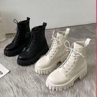 ราคา รองเท้าบูทมาร์ติน สไตล์อังกฤษ รองเท้าบูทส้นเตี้ย ส้นหนา ใส่แล้วดูดี ใส่สบาย (12643175627)