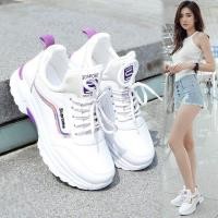 ราคา รองเท้าผ้าใบสตรีส้นหนาสีขาวล้วน (25805856252)