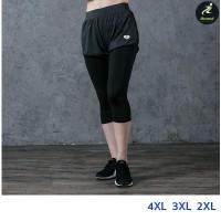 ราคา L 4XL กางเกงออกกำลังกายคนอ้วน กางเกงวิ่ง กางเกงโยคะ ผู้หญิง ไซส์ใหญ่ พลัสไซส์ 2 in 1 ขา 4 ส่วน iRunmall P8012 (8634406452)
